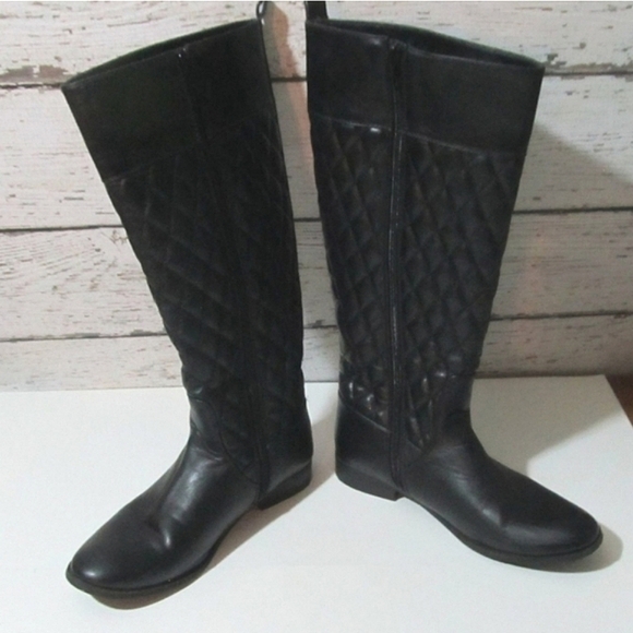 Bass Black Quilted Knee High Boots Size 6.5M - Picture 4 of 6